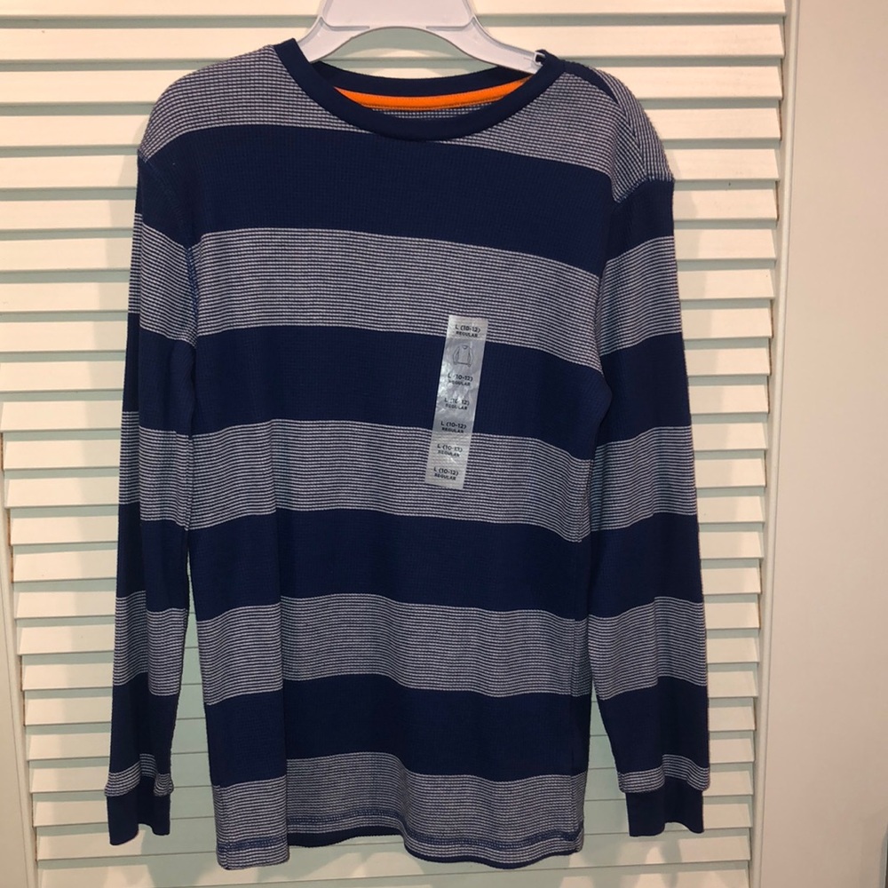NWOT Old Navy Boys sz10-12 Blue & Gray Long Sleeve